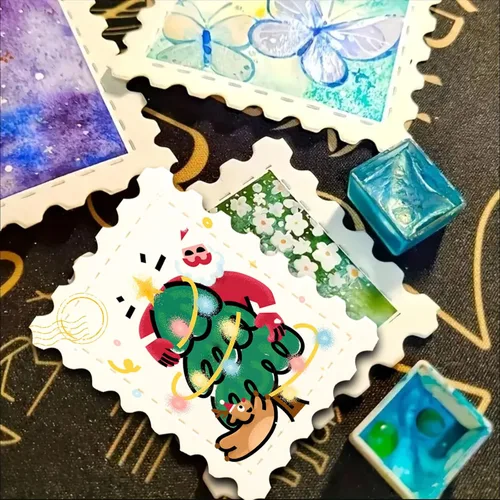 Miniatura 2 de Tarjetas creativas de papel de acuarela, pulpa de algodón de 10.58 oz/m², grano fino y bordes de cubierta, 50 tarjetas comerciales de artistas de 2