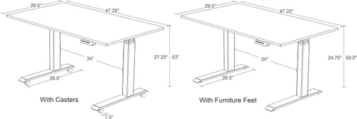 Miniatura 3 de Stand Up Desk Store Escritorio eléctrico de altura ajustable con memoria programable (marco negro/parte superior negra mate, 48 pulgadas de ancho)