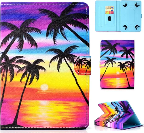 Miniatura 38 de Funda universal para tablet de 7 pulgadas, piel sintética [ranuras para tarjetas], cubierta magnética, para Samsung Galaxy Tab E/Tab A 7.0, Fire 7