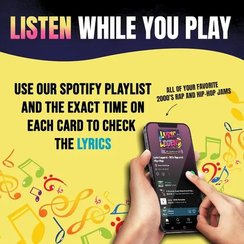 Miniatura 7 de Lyric Legend 2000s Hip-Hop y Rap Music Trivia - Juegos para adultos para noche de juegos - Bueno para grupos - Juego de fiesta de terminar la letra