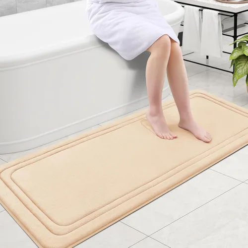 Miniatura 79 de Grandaily Alfombra de baño de espuma viscoelástica de 24 x 16 pulgadas, ultrasuave, antideslizante y absorbente, lavable a máquina, cómoda alfombra