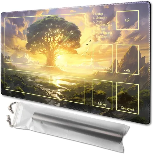 Miniatura 14 de MTG - Tapete de juego tamaño 24 x 14 pulgadas, bolsas de almacenamiento antideslizantes, ideal para entusiastas de los juegos de cartas, tapete