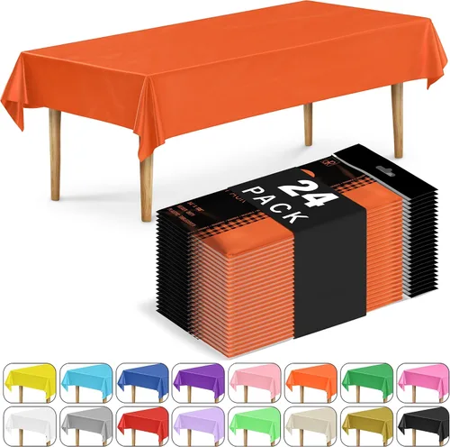 Miniatura 61 de DecorRack 2 Manteles rectangulares de plástico libres de BPA, 54 x 108 pulgadas, mantel de mesa para comedor, mantel rectangular para fiestas