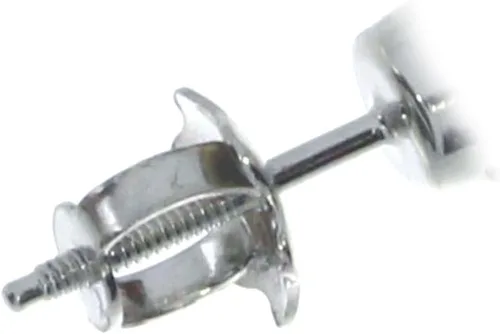 Miniatura 3 de Aretes de tuerca redondos de oro blanco de 14 k con rosca de amatista, No aplicable, Amatista
