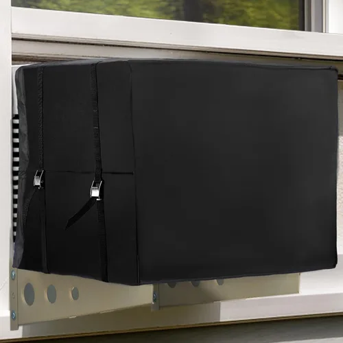 Cubiertas de aire acondicionado para unidades de ventana, aislamiento de 3 capas, cubierta exterior de CA con correa de hebilla de metal, toldo
