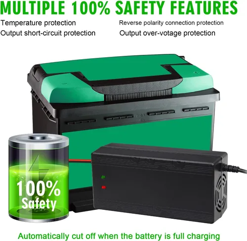 Miniatura 7 de Cargador de batería LifePO4 de 12V 10A 14.6V Cargador inteligente y mantenedor para baterías automotrices recargables LiFePO4 de litio y hierro