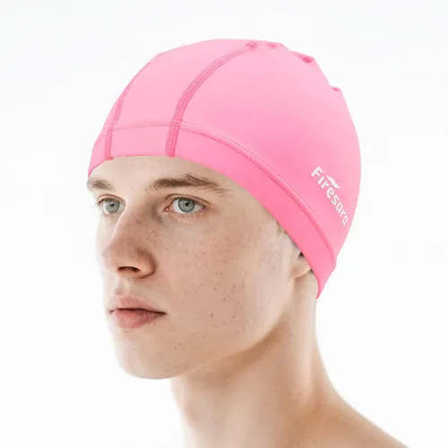 Miniatura 14 de Gorro de natación de tela Firesara, gorro de baño de alta elasticidad mantiene el cabello limpio y transpirable, se ajusta tanto al cabello largo