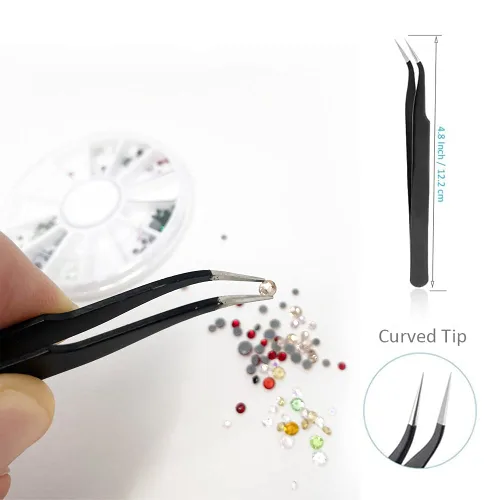 Miniatura 7 de Jewel-It - Pegamento de adorno para tela de 2 onzas y adhesivo con accesorios Pixiss, pinzas de punta de aguja y 2 lápices selectores de joyas