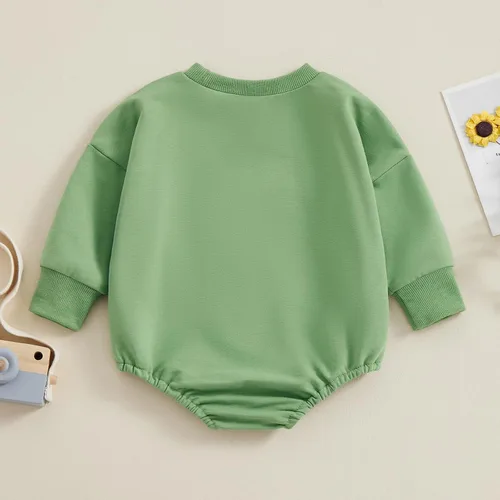 Miniatura 4 de Ehfomius Conjunto de manga larga para bebé niño y niña, con dije de la suerte, mameluco de gran