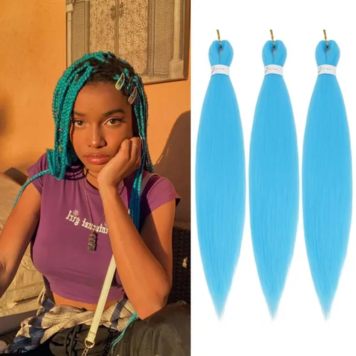 Miniatura 9 de Ginger Braiding Hair Pre Stretched #350 Easy Braids Yaki Texture Professional Synthetic Braiding Hair 30 Inches Hot Water Setting for Box Crochet