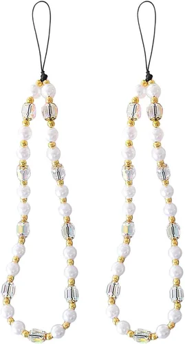 Miniatura 35 de Beaded Phone Charm Cute Fixed Beads Pearl Wristlet Chain Camera Wrist Strap CarKey Lanyard