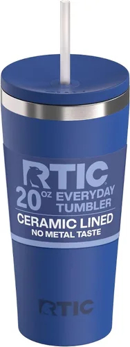 Miniatura 41 de RTIC Vaso Térmico Diario de 20 onzas de Acero Inoxidable Portátil con Aislamiento, Taza de Café de Viaje con Pajita, Forro de Cerámica, Tapa