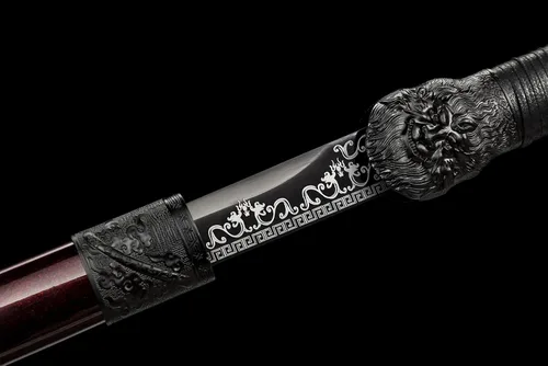 Miniatura 4 de JIHPENsword, espada shikomizue japonesa hecha a mano, hoja negra de espiga completa con vaina, 41 pulgadas