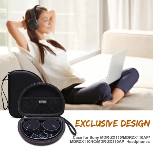 Miniatura 7 de LTGEM Estuche Compatible con Sony MDR-ZX110 / MDRZX110AP / MDRZX110NC / MDR-ZX310AP Serie ZX Audífonos intraaurales con cable, negro (Solo estuche)