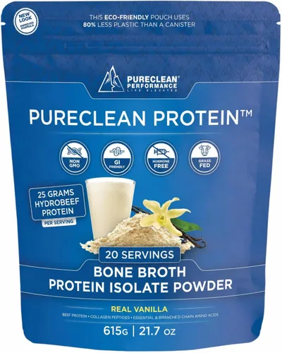 Proteína PureClean – 17.64 oz de carne de res + polvo aislado de colágeno | Cero rellenos | Rico en EAA, BCAA, glicina y prolina para músculos,