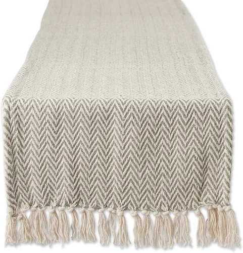 Miniatura 31 de DII Woven Basic - Camino de mesa Chevron de la colección de mesa, 15 x 72 pulgadas, gris