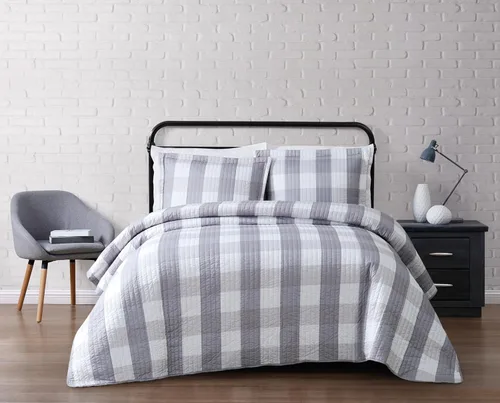 Miniatura 12 de TRULY SOFT Everyday Buffalo - Juego de edredón de 2 piezas de poliéster negro a cuadros, tamaño individual XL, para hombres y mujeres, certificado