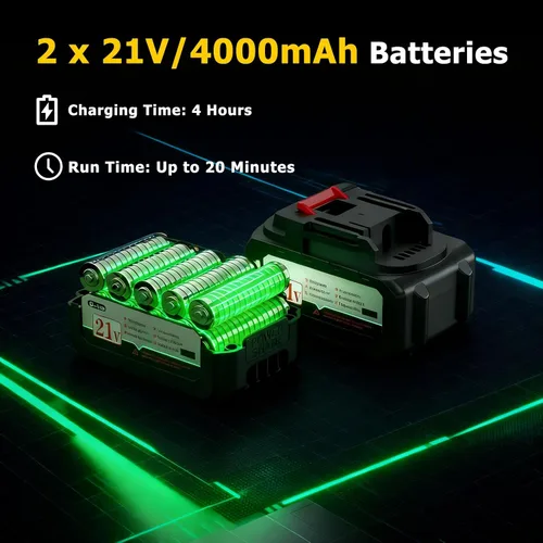 Miniatura 8 de Pulverizador de pintura inalámbrico, pistola de pulverización eléctrica con 2 baterías de 4000 mAh 21 V, 6 boquillas y perilla de ancho