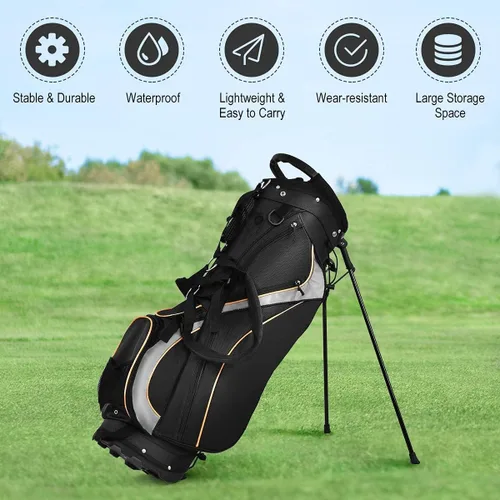Miniatura 9 de Mayjooy - Bolsa de golf portátil con divisores de 8 vías, bolsa organizada de fácil almacenamiento con tela duradera, color negro