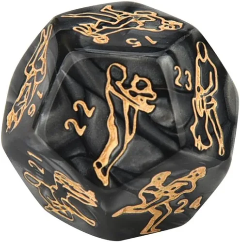 Miniatura 6 de Juego de dados sexuales, 4 piezas de dados sexuales negros para parejas, juego de dados para adultos, juegos de dados sexuales para adultos