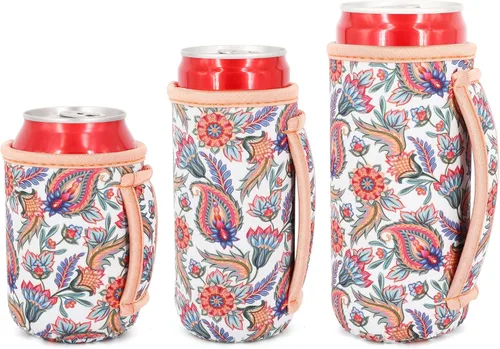Miniatura 24 de 3 Pack de fundas aisladas reutilizables de neopreno con asa para soda, bebida energética, refresco, cerveza, seltzer duro, fundas para latas de 12