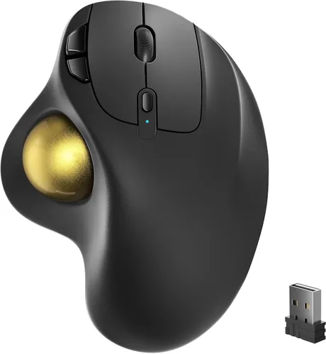 Miniatura 15 de Nulea Ratón Trackball Inalámbrico M501, Ergonómico Recargable, Control Fácil con el Pulgar, Seguimiento Preciso y Suave, Conexión de 3 Dispositivos