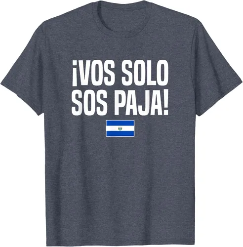 Miniatura 81 de Camiseta Vos Solo Sos Paja Salvadoran Slang Bandera de El Salvador, Negro