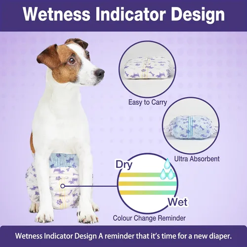 Miniatura 3 de Pet Soft Pañales desechables para perras – Pañales desechables para perritos con indicador de humedad, pañal para cachorros y gatos súper