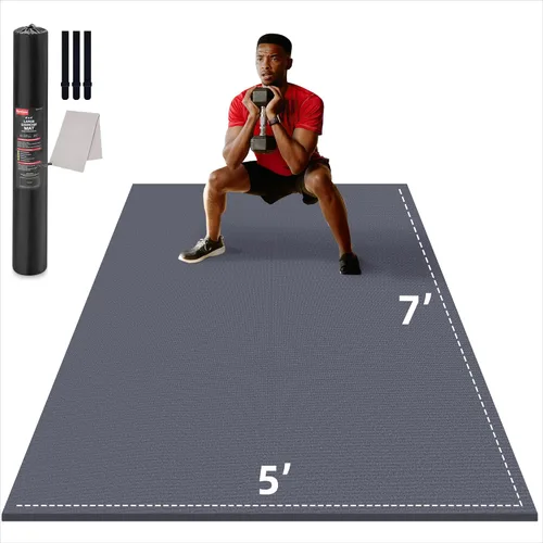 Miniatura 16 de GymCope - Alfombra grande para entrenar en casa, 12 x 6 pies, 10 x 6 pies, 9 x 6 pies, 8 x 6 pies, 7 x 5 pies, 6 x 4 pies, extragrueso, alfombra