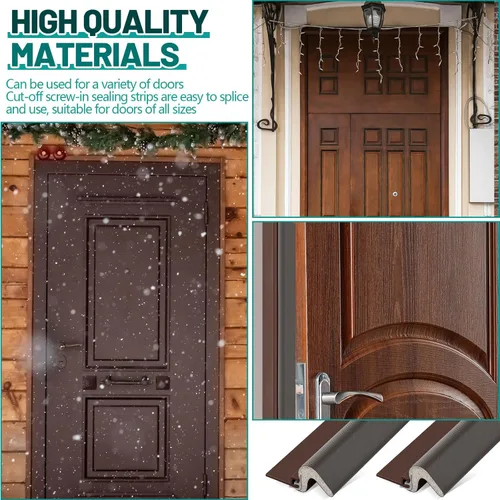 Miniatura 6 de Yuntau 5 piezas de tira de sellado para puerta con tornillo 42" 36" con sello de puerta y portador de aluminio y junta de espuma exterior sellado