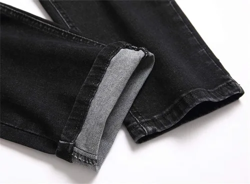 Miniatura 9 de AITITIA Jeans elásticos de ajuste regular rasgados para hombre