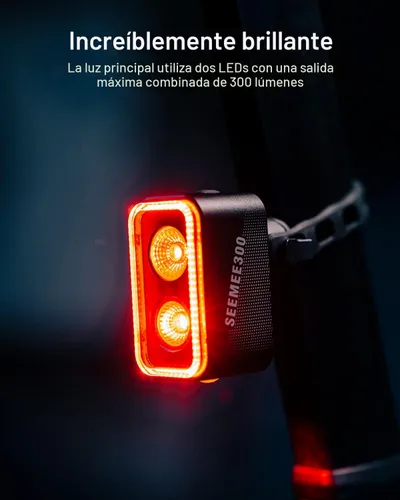Miniatura 3 de MagicShine SEEMEE - Luz trasera para bicicleta 300/400, luz trasera de bicicleta de 300/400 lúmenes, sensor de freno inteligente visible de 360°
