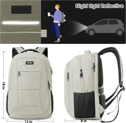 Miniatura 4 de Mochila para hombres y mujeres, mochilas escolares para adolescentes, mochila antirrobo para portátil de negocios, resistente al agua, con puerto