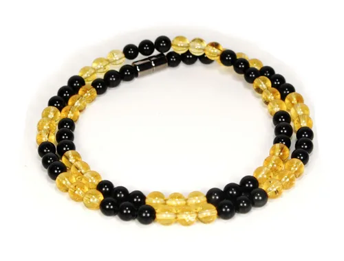 Miniatura 24 de Collar de cristal de obsidiana negra hecho a mano, collar de cuentas de piedras preciosas naturales auténticas, curación, protección, talismán mala