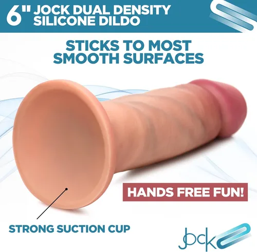 Miniatura 3 de CURVE TOYS Consolador Jock de doble densidad de 6 pulgadas para hombres, mujeres y parejas. Consolador de silicona de alta calidad ultra realista