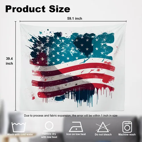 Miniatura 5 de Shrahala Tapiz de pared para hombre con diseño de elecciones estadounidenses, bandera de estrella de cinco puntas, acuarela para colgar en la pared