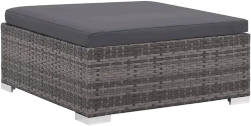 Miniatura 5 de Ensemble de Salon de Jardin Modulaire 12 Pièces Gris y Rotin Synthétique PE Résistant aux Intempéries Pour Terrasse, Balcon et Jardin con Coussins