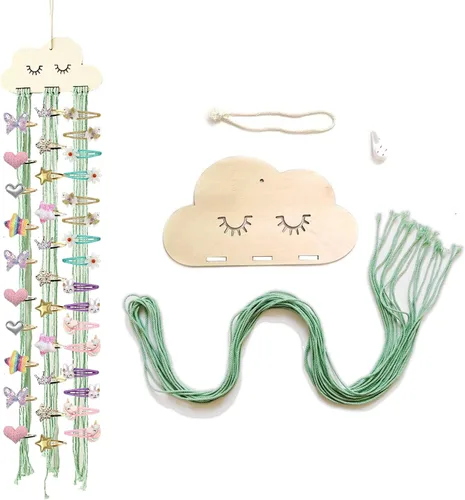 Miniatura 3 de Hiflyer Soporte y organizador de lazo para accesorios para el cabello de niñas, almacenamiento de pinzas para el cabello (arcoíris)