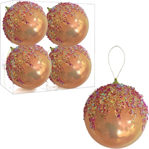 Miniatura 14 de Adornos de bola de Navidad colgantes de 4 piezas en plata, decoraciones de bolas de Navidad irrompibles para árboles, decoraciones para bodas