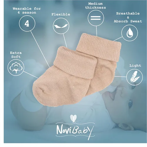 Miniatura 3 de Novibaby Calcetines de bebé de 0 a 6 meses, calcetines tobilleros infantiles para niños y niñas, artículos esenciales para bebés para recién nacidos