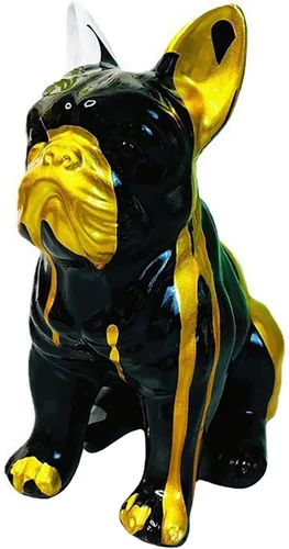 Miniatura 12 de Estatua de Bulldog Francés con Graffiti, Escultura Figurilla de Arte de Perro Animal, Decoración del Hogar para Sala de Estar, Dormitorio, Estante