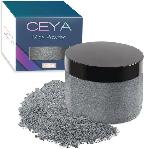 Miniatura 9 de Ceya Polvo Mica, 150g/ 5.3oz Pigmento de Colorante de Efecto Perlado Blanco de Porcelana para Resina Epóxica, Vasos, Sustancia Pegajosa, Bomba