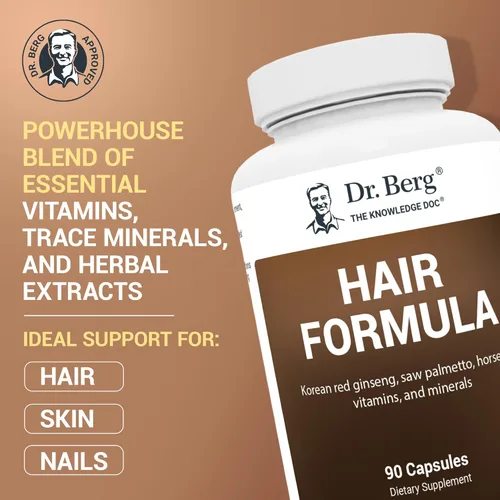 Miniatura 2 de Dr. Berg's Vitaminas todo en uno para el crecimiento del cabello para hombres y mujeres – Fórmula avanzada para el cabello incluye biotina, palma