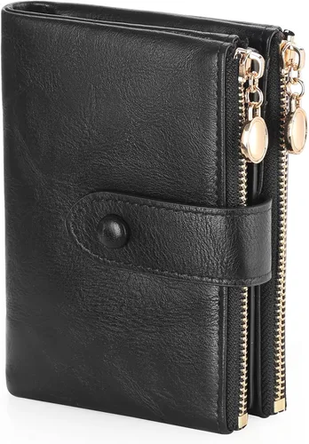 Miniatura 13 de GAEKEAO - Cartera pequeña para mujer de cuero con bloqueo RFID, cartera de tres cuerpos, tarjetero para tarjetas de crédito, tarjetero con ventana