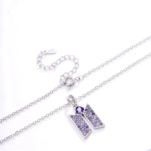 Miniatura 3 de KPOP - Collar con colgante Bangtan para niños, joyería de circonita cúbica para regalo de fanáticos del ejército, Zirconia cúbica, Circonia cúbica