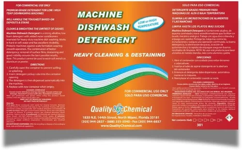 Miniatura 6 de Detergente para lavavajillas de grado industrial comercial – Un detergente de grado premium para lavavajillas de baja o alta temperatura, caja de 4