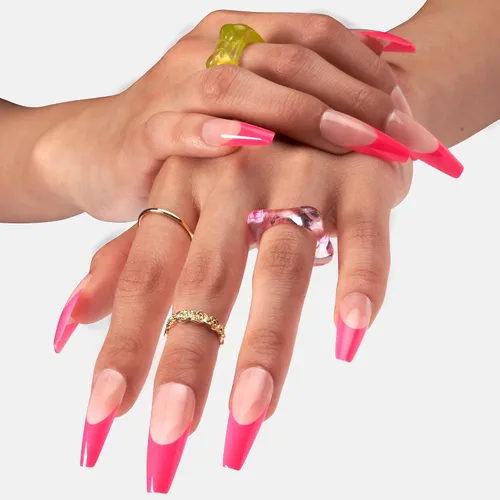 Miniatura 8 de Gold Finger - Kit de uñas postizas de cobertura completa con pegamento, diseño moderno, gel listo para usar, uñas medianas, largas y extralargas