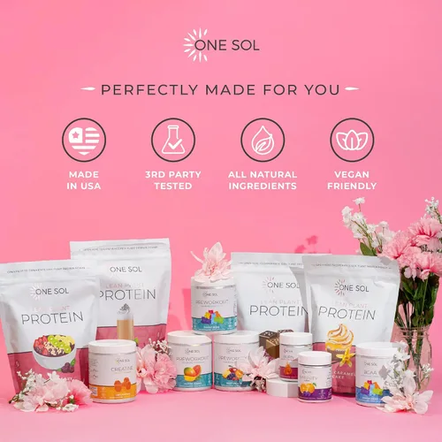 Miniatura 5 de One Sol Proteína magra en polvo a base de plantas, proteína de guisante y arroz integral, baja en carbohidratos, apta para veganos, sin gluten