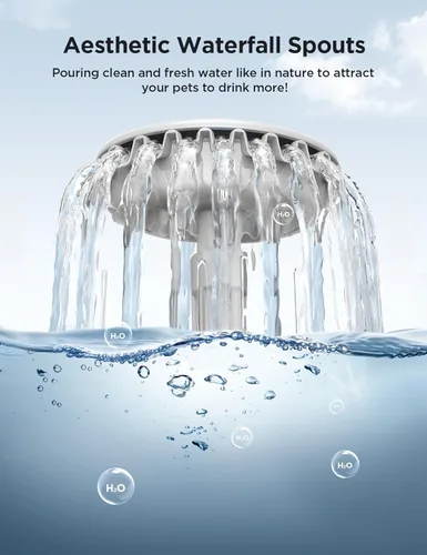 Miniatura 4 de Fuente de agua de 7L/1.8Gal para perros grandes, dispensador de tazón de agua para perros FEELNEEDY, fuente de agua para mascotas con bomba ultra