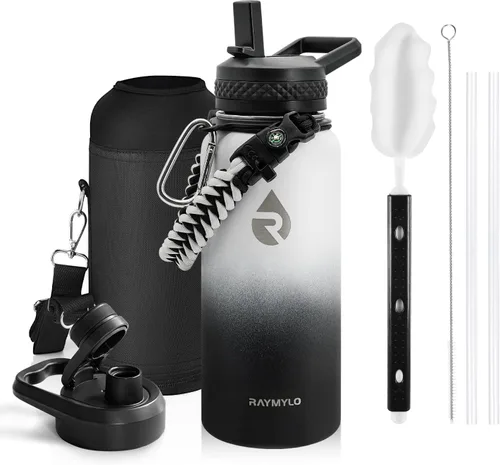 Miniatura 101 de RAYMYLO Botella de agua aislada de 24 onzas, de acero inoxidable con triple pared al vacío (fría durante 48 horas, caliente durante 24 horas), a